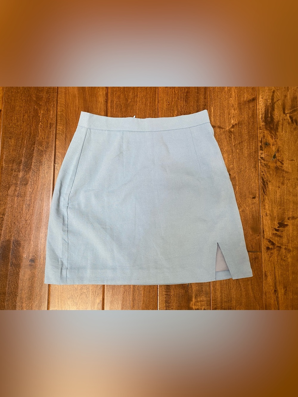 Princess Polly Pale Blue Mini Skirt with Front Slit